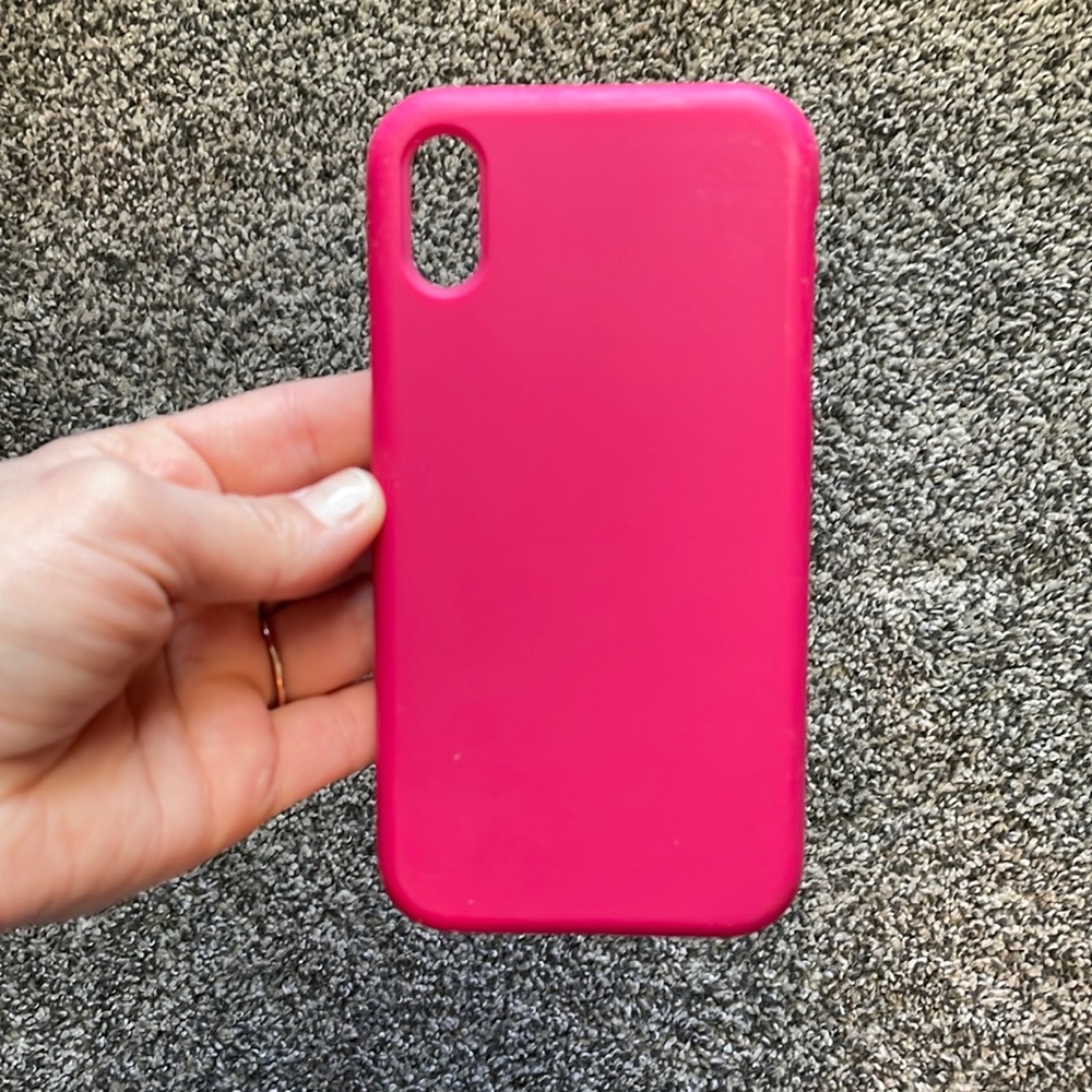iPhone XR pink silicone phone case